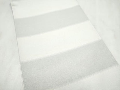 平和屋着物●六通柄袋帯　藍　横段花文　正絹　逸品　CABN2444hy