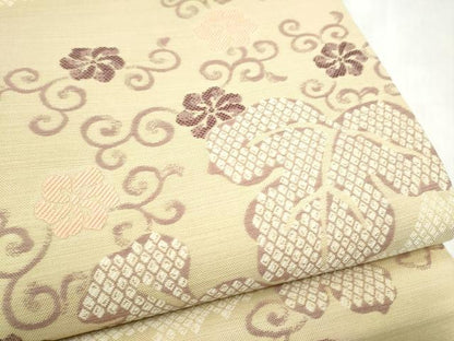 平和屋着物●六通柄袋帯　蔦の葉花文　正絹　逸品　CABN2448hy