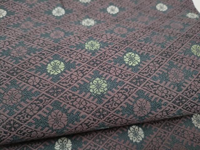 平和屋着物●六通柄袋帯　菱花文　正絹　逸品　CABN2453hy