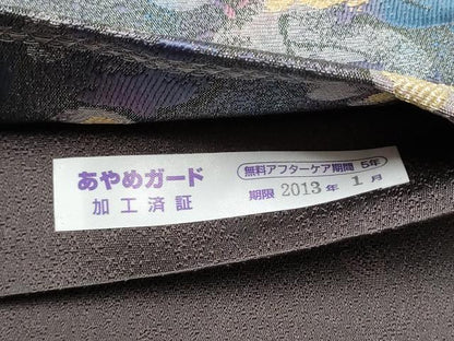 平和屋着物●全通柄袋帯　葡萄蔦の波文　金糸　正絹　逸品　CABN2474hy