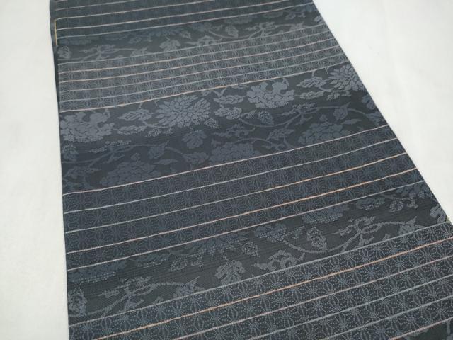 平和屋着物●両面　両方向　全通柄袋帯　金華山織　モール織　葡萄蔦の葉文　金糸　正絹　逸品　CABN2483hy