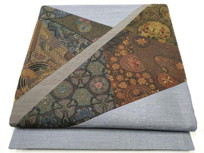 平和屋着物●中国三大刺繍　相良刺繍　総刺繍　太鼓柄袋帯　切嵌　花丸文　鈴乃屋扱い　正絹　逸品　CABN2484hy