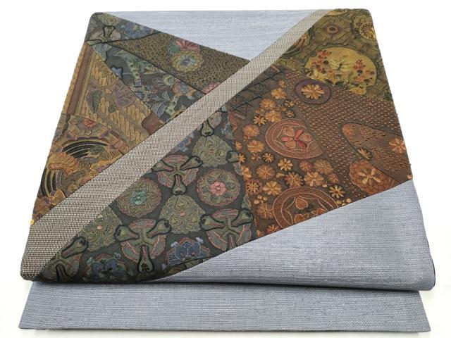 平和屋着物●中国三大刺繍　相良刺繍　総刺繍　太鼓柄袋帯　切嵌　花丸文　鈴乃屋扱い　正絹　逸品　CABN2484hy