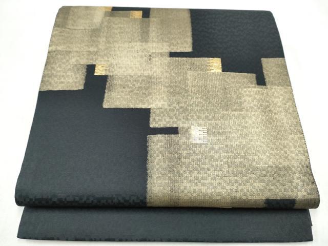 平和屋着物●太鼓柄袋帯　竹屋町刺繍　幾何学文様　正絹　逸品　CABN2486hy