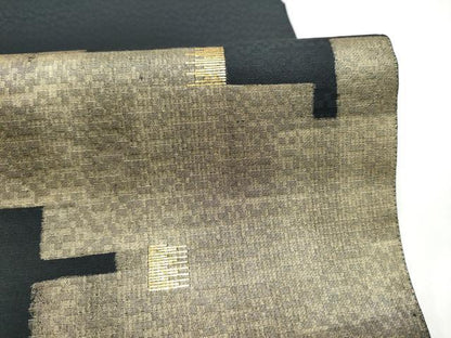 平和屋着物●太鼓柄袋帯　竹屋町刺繍　幾何学文様　正絹　逸品　CABN2486hy