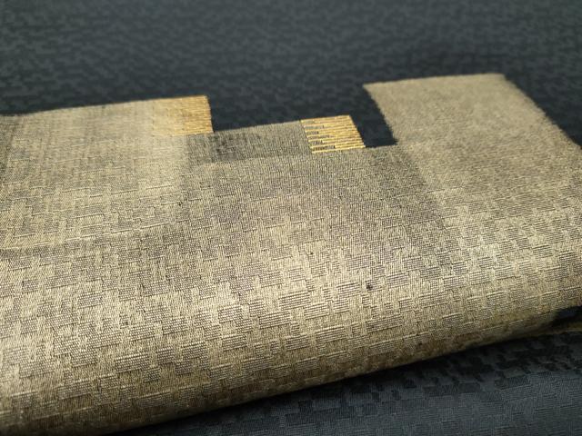 平和屋着物●太鼓柄袋帯　竹屋町刺繍　幾何学文様　正絹　逸品　CABN2486hy