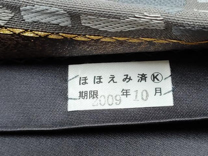 平和屋着物●六通柄袋帯　幾何学文様　金銀糸　正絹　逸品　CABN2493hy