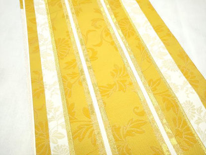 平和屋着物●六通柄袋帯　草花間道　金糸　正絹　逸品　未使用　CABN2517hy