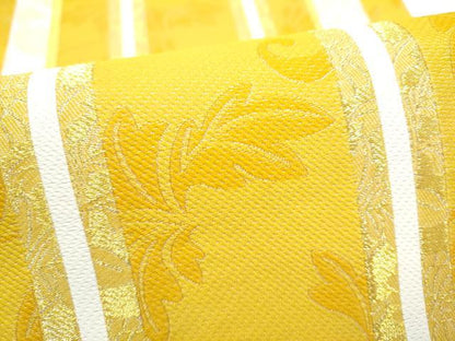 平和屋着物●六通柄袋帯　草花間道　金糸　正絹　逸品　未使用　CABN2517hy