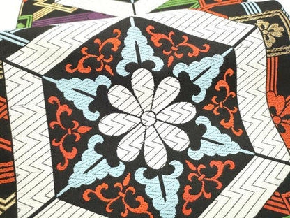 平和屋着物●西陣　川島織物　六通柄　本袋帯　唐織　亀甲花文　金糸　正絹　逸品　CABN2518hy