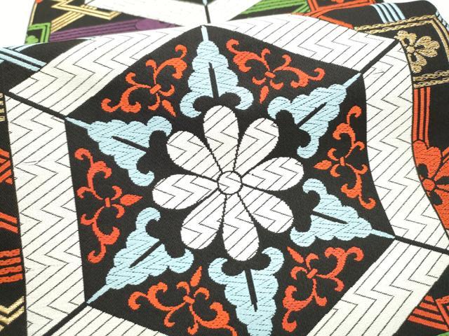 平和屋着物●西陣　川島織物　六通柄　本袋帯　唐織　亀甲花文　金糸　正絹　逸品　CABN2518hy