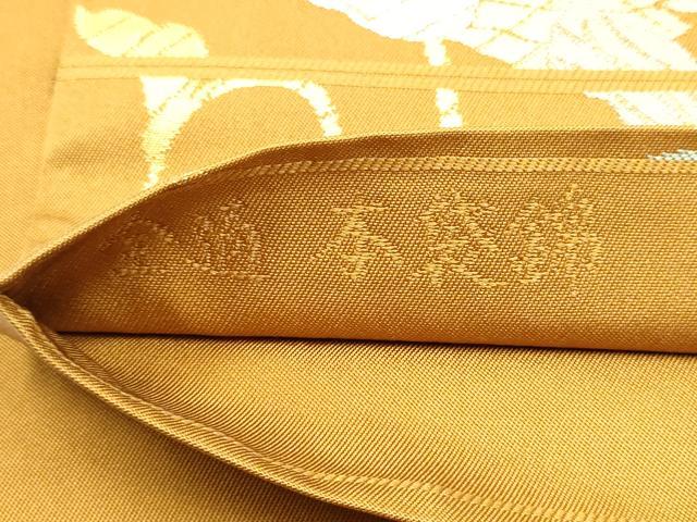 平和屋着物●全通柄　本袋帯　唐花斜文　金糸　　正絹　逸品　CABN2527hy