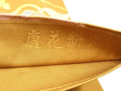 平和屋着物●全通柄　本袋帯　唐花斜文　金糸　　正絹　逸品　CABN2527hy