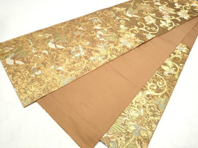 平和屋着物●西陣　川島織物　六通柄袋帯　花喰鳥　金糸　引箔　正絹　逸品　CABN2533hy