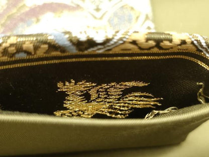 平和屋着物●六通柄袋帯　唐織　観世錦　鳳凰花文　金糸　正絹　逸品　CABN2534hy