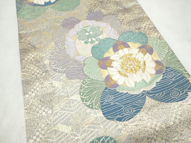 平和屋着物●六通柄袋帯　舞花文　金銀糸　正絹　逸品　CABN2542hy