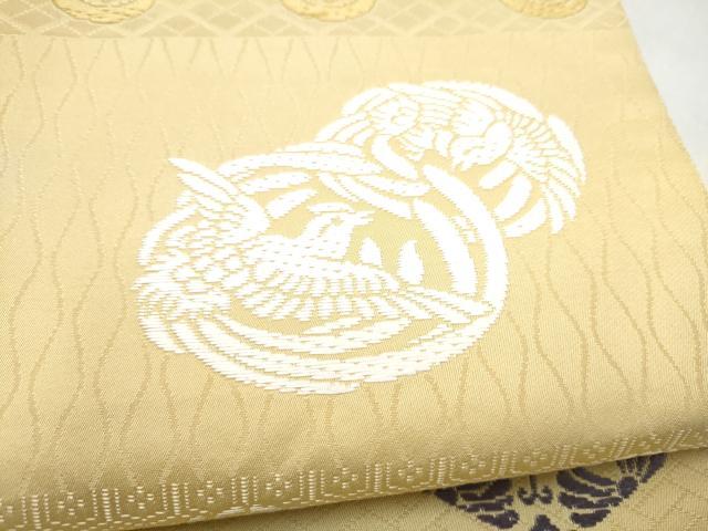 平和屋着物●全通柄袋帯　唐織　向かい鳳凰花文　正絹　逸品　CABN2546hy