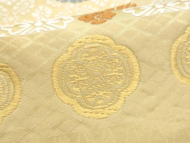 平和屋着物●全通柄袋帯　唐織　向かい鳳凰花文　正絹　逸品　CABN2546hy