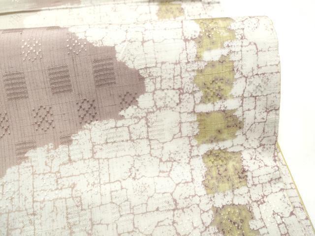 平和屋着物●両面　全通柄袋帯　花倉織　霞文　正絹　逸品　CABN2559hy