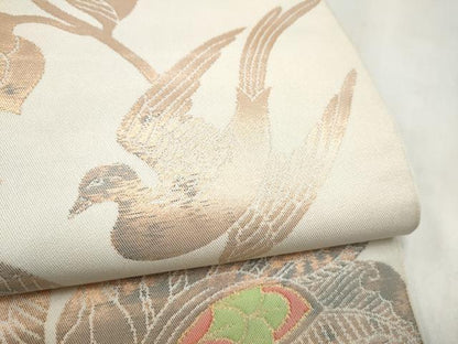 平和屋着物●桝屋高尾　六通柄　本袋帯　花鳥唐草文　金糸　正絹　逸品　CABN2667hy