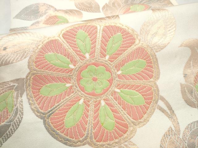 平和屋着物●桝屋高尾　六通柄　本袋帯　花鳥唐草文　金糸　正絹　逸品　CABN2667hy