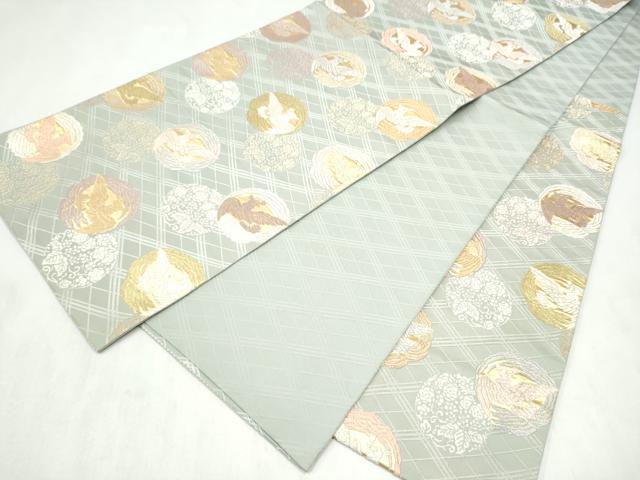 平和屋着物●六通柄袋帯　唐織　香吉祥丸紋　金糸　正絹　逸品　CABN2674hy