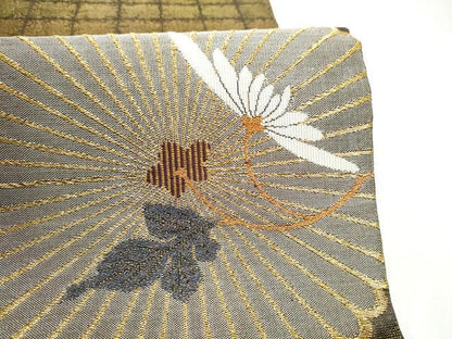 平和屋着物●創業280年　誉田屋源兵衛　太鼓柄袋帯　菊　純金　正絹　逸品　CABN2685hy