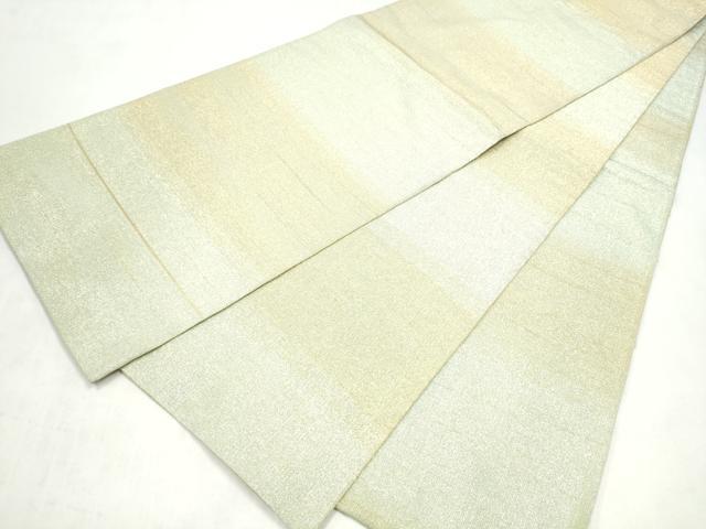 平和屋着物●桝屋高尾　(ねん金綴錦)　全通柄袋帯　段霞文　金糸　正絹　逸品　CABN2692hy
