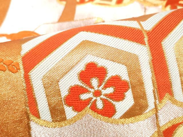 平和屋着物●西陣　川島織物　六通柄　本袋帯　几帳吉祥花文　金銀糸　正絹　逸品　CABN2699hy