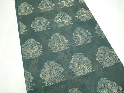平和屋着物●澤屋重兵衛　六通柄袋帯　草花文　金糸　正絹　逸品　CABN2709hy