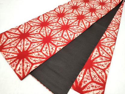 平和屋着物●創作　全通柄袋帯　麻の葉文様　正絹　逸品　CABN2714hy