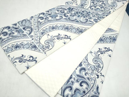 平和屋着物●六通柄袋帯　花唐草文　正絹　逸品　CABN2717hy