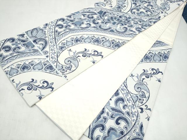 平和屋着物●六通柄袋帯　花唐草文　正絹　逸品　CABN2717hy