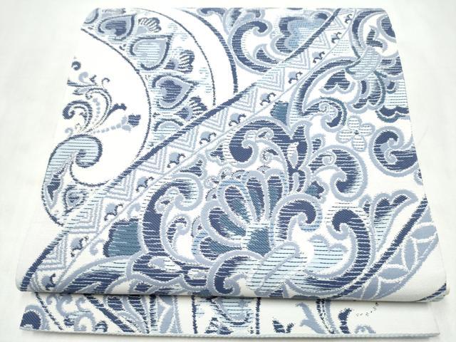 平和屋着物●六通柄袋帯　花唐草文　正絹　逸品　CABN2717hy