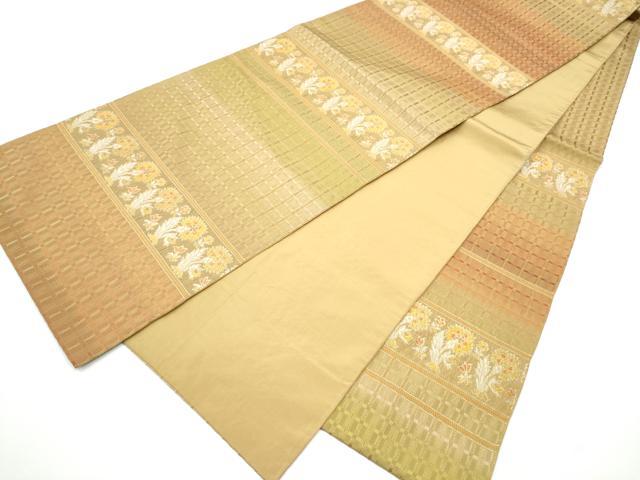 平和屋着物●太鼓柄袋帯　吉野間道　金糸　正絹　逸品　CABN2730hy