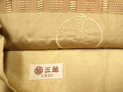 平和屋着物●太鼓柄袋帯　吉野間道　金糸　正絹　逸品　CABN2730hy