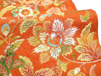 平和屋着物●六通柄　本袋帯　牡丹唐花文　金糸　正絹　逸品　CABN2731hy