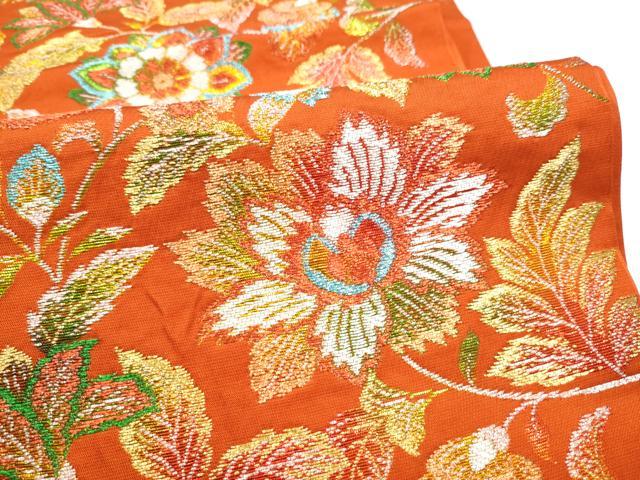 平和屋着物●六通柄　本袋帯　牡丹唐花文　金糸　正絹　逸品　CABN2731hy