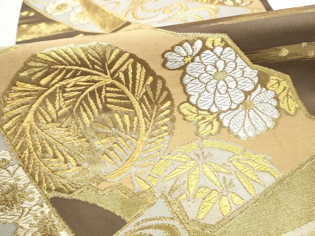 平和屋着物●西陣　川島織物　六通柄　本袋帯　地紙松竹梅　金糸　正絹　逸品　CABN2741hy