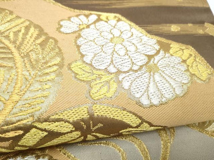 平和屋着物●西陣　川島織物　六通柄　本袋帯　地紙松竹梅　金糸　正絹　逸品　CABN2741hy