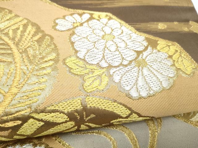 平和屋着物●西陣　川島織物　六通柄　本袋帯　地紙松竹梅　金糸　正絹　逸品　CABN2741hy