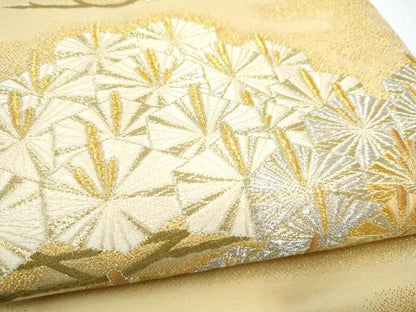 平和屋着物●六通柄袋帯　幻彩松燦文　金銀糸　金糸　正絹　逸品　CABN2742hy