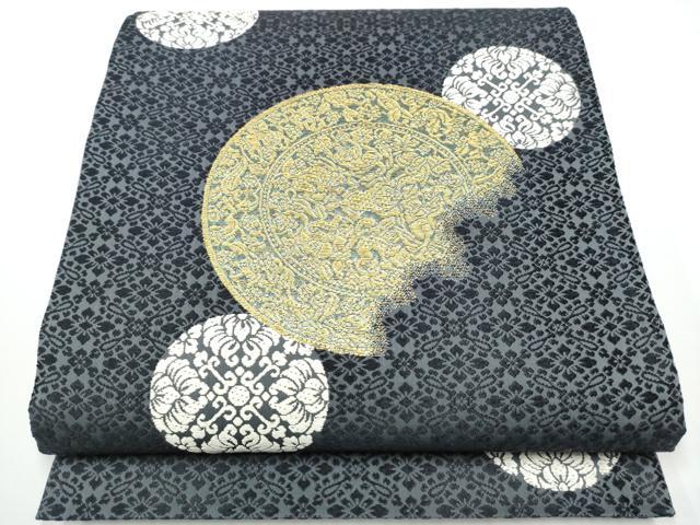 平和屋着物●山口美術織物　皇室　伊勢神宮御用　西陣織　六通柄袋帯　唐織　絵皿動物花文　金糸　正絹　逸品　CABN2747hy