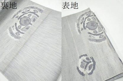 平和屋着物●八寸名古屋帯　絵皿花文　正絹　逸品　CABN2787hy