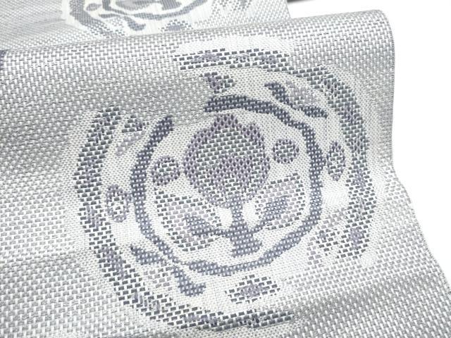 平和屋着物●八寸名古屋帯　絵皿花文　正絹　逸品　CABN2787hy