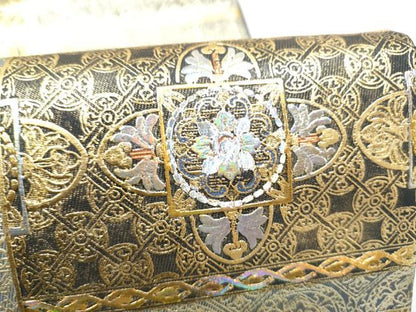 平和屋着物●玉虫金彩　加藤信和　西陣　京藝謹製　六通柄袋帯　螺旋　幾何学花文　金彩　共箱・証紙付き　正絹　逸品　未使用　CABN2798hy