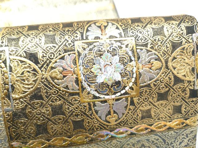 平和屋着物●玉虫金彩　加藤信和　西陣　京藝謹製　六通柄袋帯　螺旋　幾何学花文　金彩　共箱・証紙付き　正絹　逸品　未使用　CABN2798hy