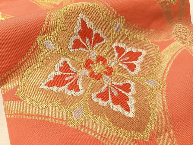 平和屋着物●西陣　川島織物　六通柄　本袋帯　七宝花文　金銀糸　正絹　逸品　CABN2805vp