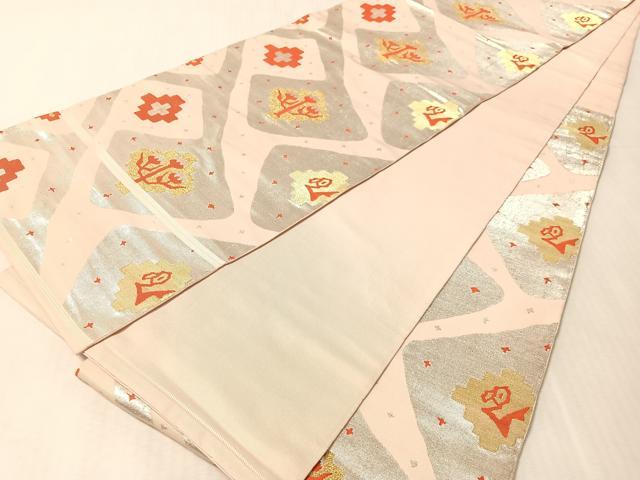 平和屋着物●西陣　川島織物　六通柄　本袋帯　吉祥花文　金銀糸　正絹　逸品　CABN2810vp