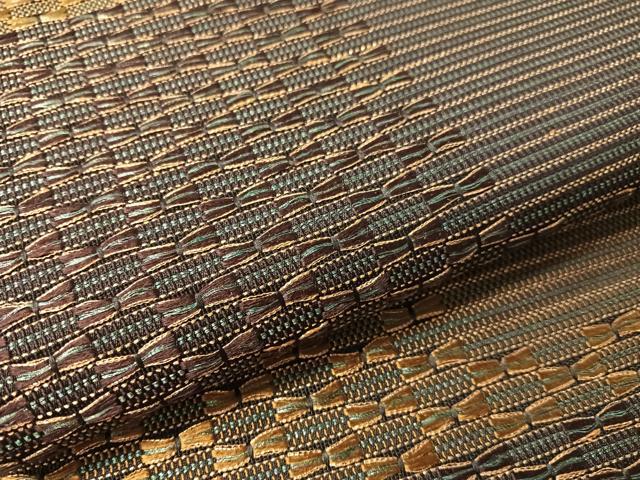 平和屋着物●六通柄袋帯　横段文　金糸　正絹　逸品　CABN2816vp